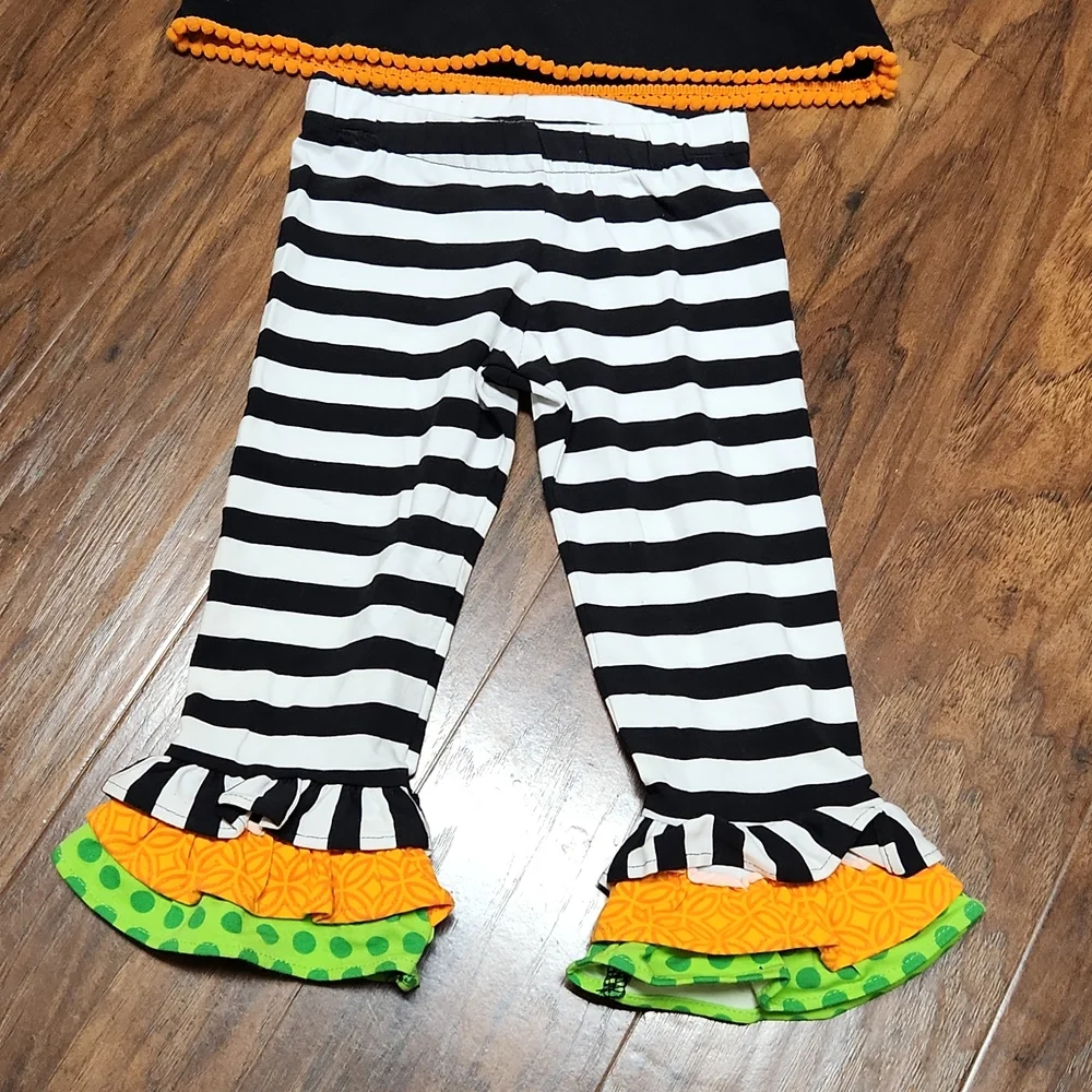 NWT Emily Rose Girls Halloween Boo Ghost Tunic Top Ruffle Pants Set 18M Toddler